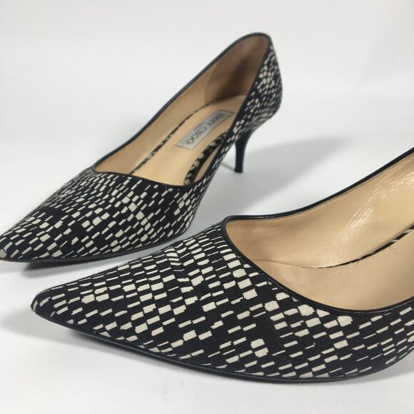 Jimmy Choo Aza Kitten Heels Geometric Print - Picture 10 of 12